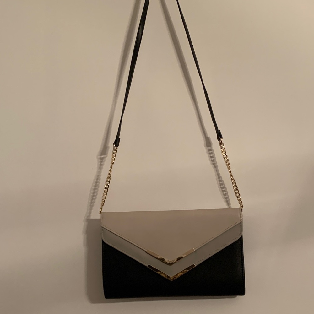 Aldo Black and Cream NEW Bag with Gold Accents